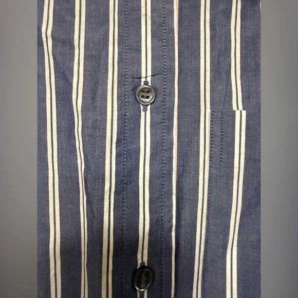 Banana Republic long sleeve, skimmer, button-up striped blouse - size L tall - Picture 2 of 12